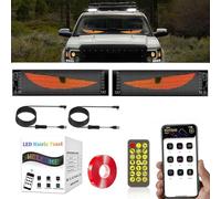 2 PCS Devil Eyes Light for Cars, Car Window Flexible LED Display Screen Panel, Dynamic Big Eye Lights for Windshield with APP Control and Remote Controller(4.7 * 23.4in)