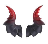 2 Pcs Devil Horns Hairpins, Dark Gothic Resin Hair Clips, Red-black Screw Thread Design, Halloween Cosplay Accessories