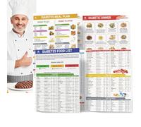 2 PCS Diabetic Food Chart, Diabetic Food Meal Planner, Comprehensive Nutrition Guide for Diabetics, Wall Mounted Grocery Foods Reference, Perfect for Meal Planning & Healthy Eating