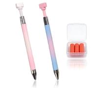2 PCS Diamond Art Pens with a Box of Red Diamonds Wax, Gradient Color Diamond Art Accessories Pen, Crystal Arts Pens Diamonds Painting Pen Tool for Arts Dotting Painting Accessories