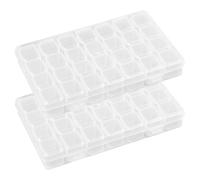 2 Pcs Diamond Paintings Storage Box, 28 Grids Diamond Art Accessories Embroidery Bead Boxes Organiser Case for Jewellery Earring Containers Clear