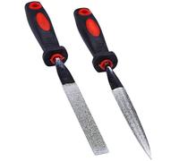 2 Pcs Diamond Sharpening File Set New Precision Filing Carpenter Wood Tools Flat & Curved 4 Inch Professional Woodworking Workshop DIY Grit UK Free P&P