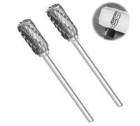 2 Pcs Die Grinder Bits, Tungsten Carbide Drill Bits, Carbide Steel Double Cut Rotary Burrs Set for Plastic, Wood, Metal, Grinding, Engraving, Polishing