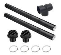 2 PCS Diesel Heater Ducting, 75mm Diesel Heater Exhaust Pipe Accessories Heat Outlet Hose Aluminum 75mm Ducting with 1 Tee Pipe + 2 Tuyere + 4 Clips for Cars Trucks