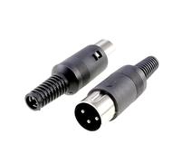 2 Pcs DIN Male Plug Header Female Solder DIY Vertical Circular Push-Pull Power Connector Machined Contacts(3Pin Male)