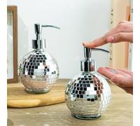 2 Pcs Disco Ball Soap Dispenser - 15oz Glass Mirror Soap Dispenser with Pump for Liquid Hand Soap, Dish Soap, Bathroom & Kitchen Decor