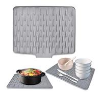 2 Pcs Dish Drying Mat, Silicone Draining Board Mat, Heat Resistant, Collapsible, Non Slip, Quick Dry, Draining Board Mat for Kitchen Counter(40 x 32 cm )