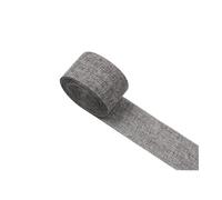 2 Pcs DIY Rustic Jute Ribbon Colorful Woven Linen Burlap Fabric Hessian Cloth Rolls for Gift Wrapping Florist(Grey)