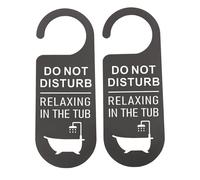 2 Pcs Do Not Disturb Relaxing in the Tub Bathroom Hanging Sign for Bathroom Restroom Door Decor (IN THE TUB H EU)