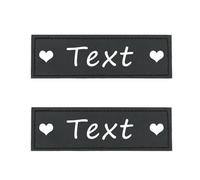 2 PCS Dog And Cat ID Tag Stickers Custom Dog Harness Collar Tag Stickers Personalised Anti-loss Pet Name Phone Number Tags,Heart,16X5cm