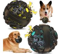 2 Pcs Dog Ball Toy for Aggressive Chewers, Interactive Dog Ball with Funny Squeaky When Wiggle, Wiggle Balls Dogs Toys for Small Medium Large Breeds, Wobble Balls Toys for Teeth Cleaning (Yellow&Blue)