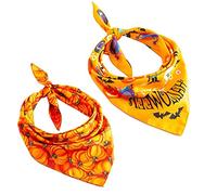 2 Pcs Dog Bandanas Pet Pumpkin Pattern Triangular Bibs For Dogs Cats Halloween Party NoneDurability