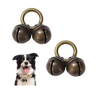 2 Pcs Dog Bells For Collar,Adder Bell Vintage Copper Collars Extra Loud,Pet Big Bronze Color Bell Necklace,Durable Creative Bag Keychain Gifts,DIY Charms Pendant Attachment for Dogs,Cat,Pet Tracking