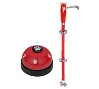 2 Pcs Dog Bells Toilet Training,Dog Training Bell,Teaching your Fur Babies to Ring when its Toilet Time to Get Outside,Puppy And Cat Communication Devices (Red+1-hanging-bell)