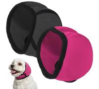 2 Pcs Dog Calming Hoodie, Noise Protection Ear Muffs, Anxiety Relief, Polyester Headgear For L, Gray + Rose Red