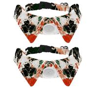 2 PCS Dog Collar with Bowtie, Red Green White Marble Texture Adjustable Cat Collar for Small Dogs Puppies Cats Rabbits, Neck 11.2-12.2 in