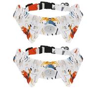 2 Pcs Dog Collar with Bowtie, West Wild Cowboys Horses Rodeo Black Adjustable Cute Lapel Design Bow Tie Pet Collar for Small Dogs Puppies and Cats