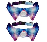 2 PCS Dog Collars for Medium Dogs, Galaxy Universe Planet Cat Bow Tie with Plastic Buckle, Collared Shirts for Pet Bowties, Neck 11.2-12.2 in