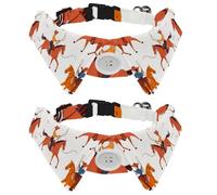 2 PCS Dog Collars for Medium Dogs, Wild Western Cowgirls Women Rodeo Pattern Cat Bow Tie with Buckle, Collared Shirts for Pet Bowties, Neck 11.2-12.2 in