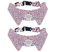 2 PCS Dog Collars with Bow Tie and Bell, Little Flower Pattern Adjustable Cat Bow Ties Collar for Small Medium Boys and Girls Pets Puppies Kittens