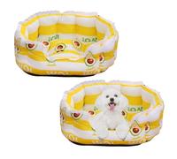 2 Pcs Dog Cooling Mat Bed, Cooling Cat Bed with Breathable Bamboo Pad & Lace Trim, Wear-resistant Anti-Slip Base Pet Cool Pad for Dogs Cats for Hot Summer Indoor Outdoor Use (Style 3,53x45x25cm)