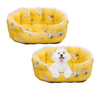 2 Pcs Dog Cooling Mat Bed, Cooling Cat Bed with Breathable Bamboo Pad & Lace Trim, Wear-resistant Anti-Slip Base Pet Cool Pad for Dogs Cats for Hot Summer Indoor Outdoor Use (Style 5,53x45x25cm)