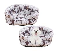 2 Pcs Dog Cooling Mat Bed, Cooling Cat Bed with Breathable Bamboo Pad & Lace Trim, Wear-resistant Anti-Slip Base Pet Cool Pad for Dogs Cats for Hot Summer Indoor Outdoor Use (Style 6,53x45x25cm)