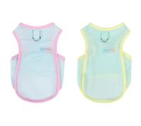 2 Pcs Dog Cooling Vest,Breathable Ice Silk Summer Clothes,Pet Cooling Coat Quick Dry Sun Protection Puppy T-Shirt,Keep Pets Cool And Comfy In Hot Weather for Outdoor Activity(Blue Green)