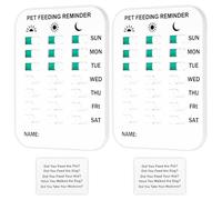 2 Pcs Dog Feeding Reminder, Cat Feeding Tracker Chart with Morning Noon Evening Options and 2 Indication Stickers, Portable Pet Feed Schedule Chart Daily for Pet Owners to Prevent Overfeeding
