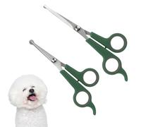 2 PCS Dog Grooming Scissors Professional Pet Grooming Shears 2 Sizes Dog Eye Cutting Scissors with Safety Round Tip Home Pets Grooming Tool for Dogs Cats Small Animals
