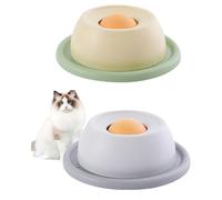 2 PCS Dog Licking Bowl with Ball, dog lick ball, Slow Feeding Solution for Fast-Eating Pets, Interactive Pet Accessory for Dogs, Set of Two in Grey and Blue Colours Designed to keep your pet occupied