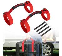 2 Pcs Dog Playpen Easy Carry Straps - Adjustable with 4 Velcro Tabs, Durable & Portable Handles for 6/8/12/16-Panel Dog Playpens of All Heights（Red）
