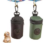 2 Pcs Dog Poop Bag Holder, Poo Bag Dispenser, with Hook Clip and Zipper, Dog Waste Bag Holders, Portable Poo BagHolder, Comfortable And Durable, Apply For Pet Travel Dog Walking Park Black