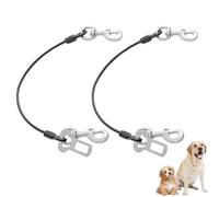 2 PCS Dog Seat Belt, Dog Car Harness, Anti Chew Dog Lead, Chain with Double Clip and Buckle Attachment, for Pet Walking Training, Vehicle Travel, Anti Bite Safety Rope (16in/40cm)