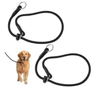 2 Pcs Dog Slip Collar, Premium Nylon Rope Training Collar for Dogs - No Pull P-Collar Design for Small to Medium Dogs, Adjustable Dog Training Collar