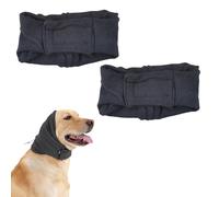 2 PCS Dog Snood Ear Protectors, Dog Firework Ear Muffs Adjustable Windproof Warmer for Pet Bathing Grooming Calming Anxiety Relief Reducing Noise