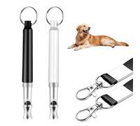 2 Pcs Dog Whistle,Dog Whistles For Recall,Ultrasonic Training & Behaviour Aids,Adjustable Frequency Decibel Trainer Equipment,with Lanyard,for Distance Pet Dogs Bird Silent Stop Barking Recall