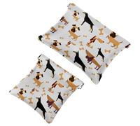 2 PCS Dogs Bones Pattern Pocket Cosmetic Bag, Self-Closing Shrapnel Makeup Pouch, Portable No Zipper Mini Travel Make Up Bag for Headphones Coin Lipstick Cosmetics Earphones Jewelry Organizer