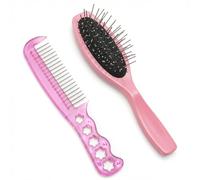 2 Pcs Doll Wig Brush Set, Detangling Brushes Stainless Steel Needle & Nylon | with Wide-Tooth Comb, Professional Styling Tools, for 18 Inch Dolls, Synthetic Hair Wigs, Extensions