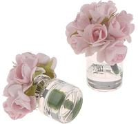 2 Pcs Dollhouse Miniature Flowers Dollhouse Mini Vase with Flower Dolls House Flower Glass Vase 1:12 Scale Dollhouse Miniature Flower in Vase, Lightweight Dollhouse Decor Accessories