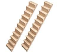 2 Pcs Dollhouse Miniature Stairs, 1:12 Scale Unpainted Wooden Steps, DIY Staircase Accessories for Dollhouse Furniture and Scene Building, No Handrail