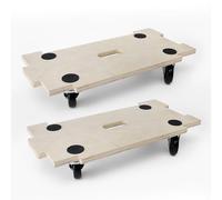 2 Pcs Dolly Trolley on Wheels Heavy duty for Moving Heavy Items | 300 KG (1 Piece) Load Capacity Plywood Jigsaw Trolley on Wheels | 360° Rotatable Wheeled Furniture Dolly with 4 Non-Slip Grip Pads