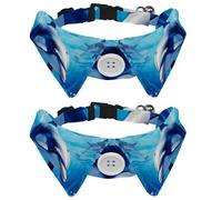 2 PCS Dolphin Bowtie Dog Collar, Girl Boy Dog Collars with Bow Tie, Pet Bowties for Small Medium Puppies Kitterns Rabbits