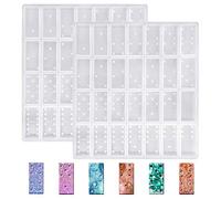 2 PCS Dominoes Resin Moulds Silicone, FineGood Epoxy Resin Casting Molds Dominoes Silicone Resin Moulds DIY Resin Starter Kit Molds