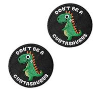 2 PCS Don't Be A Cuntasaurus Patches Funny Cute Animal Embroidered Tactical Hook and Loop Applique Emblem Patches for Hat,Uniforms,Coat,Biker,Backpack,Armband,Jacket,Pants,Vest,Pouch,Clothes