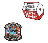2 PCS Don't Hate Me I'm a Little Cooler Patches - Funny Cool Embroidered Applique Hook and Loop Emblem Patches for Armband,Jacket,Pants,Coat,Biker,Backpack,Vest,Hat,Uniforms,Pouch,Clothes