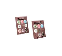2 Pcs Donut Display Stand Reusable Wood Donut Stand 30 x 40 cm Doughnut Holder Board Donut Party Supplies for Wedding Birthday Family Party Festival Table Decor,Curry and Black