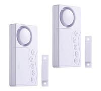2 Pcs Door Alarm Sensor, Wireless Fridge Alarm Window Door Open Alarm, 3/15/30/60 Seconds Adjustable Delay Mini Window Alarm Sensors for Fridge Doors, Freezer Doors, Windows, Garage, Flat Doors