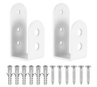 2 Pcs Door Barricade Clamps U Brackets, U Shaped Bar Security Locks for Home Shed Garage Gate Door Reinforcement, Fits 2 x 4 Lumber (2pcs White Round)