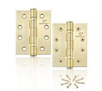 2 Pcs Door Hinges 4 inch(100 mm) Butt Hinges Ball Bearing External Door Hinges Heavy Duty Outdoor Matte Gold Hinges for Wood